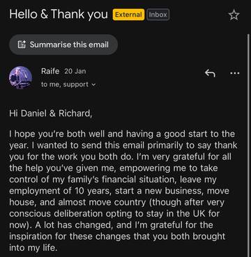 Member testimonial