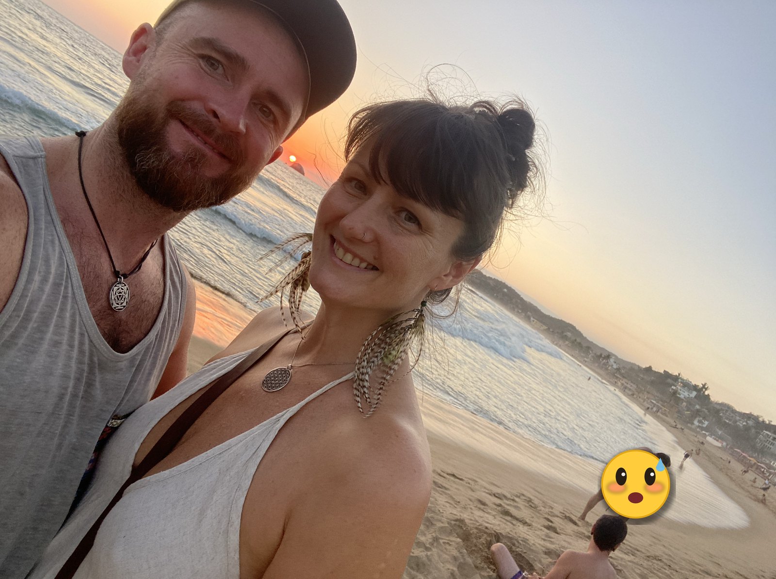 Daniel and Kristina at sunset on Zipolite beach